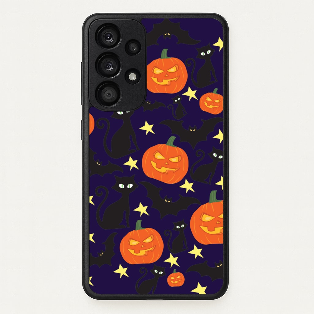 Pumpkin And Cats - Halloween - Halloween Phone Case for Galaxy A53