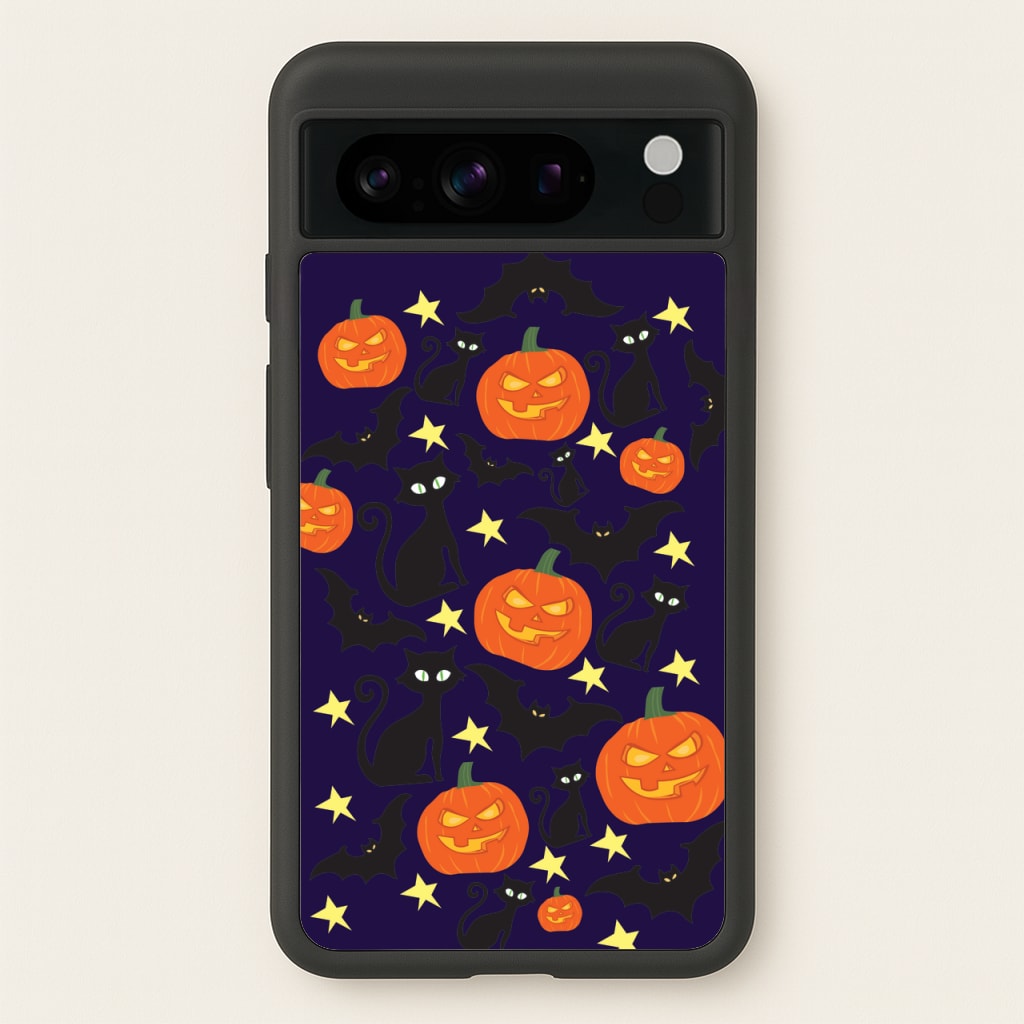 Pumpkin And Cats - Halloween - Halloween Phone Case for Google Pixel 8 Pro