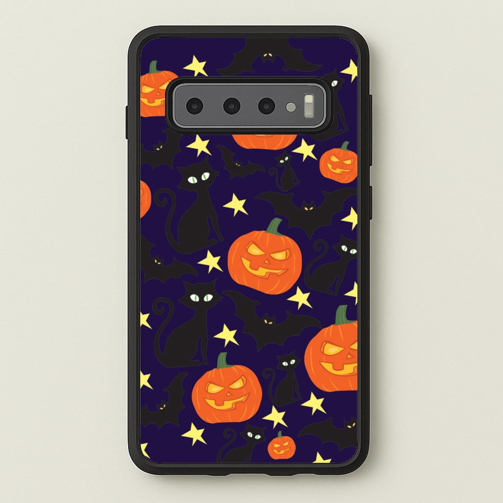 Pumpkin And Cats - Halloween - Halloween Phone Case for Galaxy S10