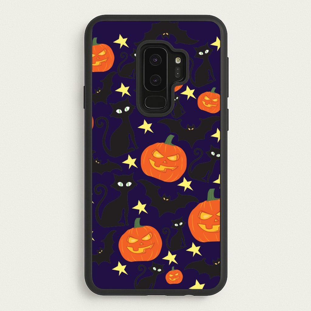 Pumpkin And Cats - Halloween - Halloween Phone Case for Galaxy S9 Plus