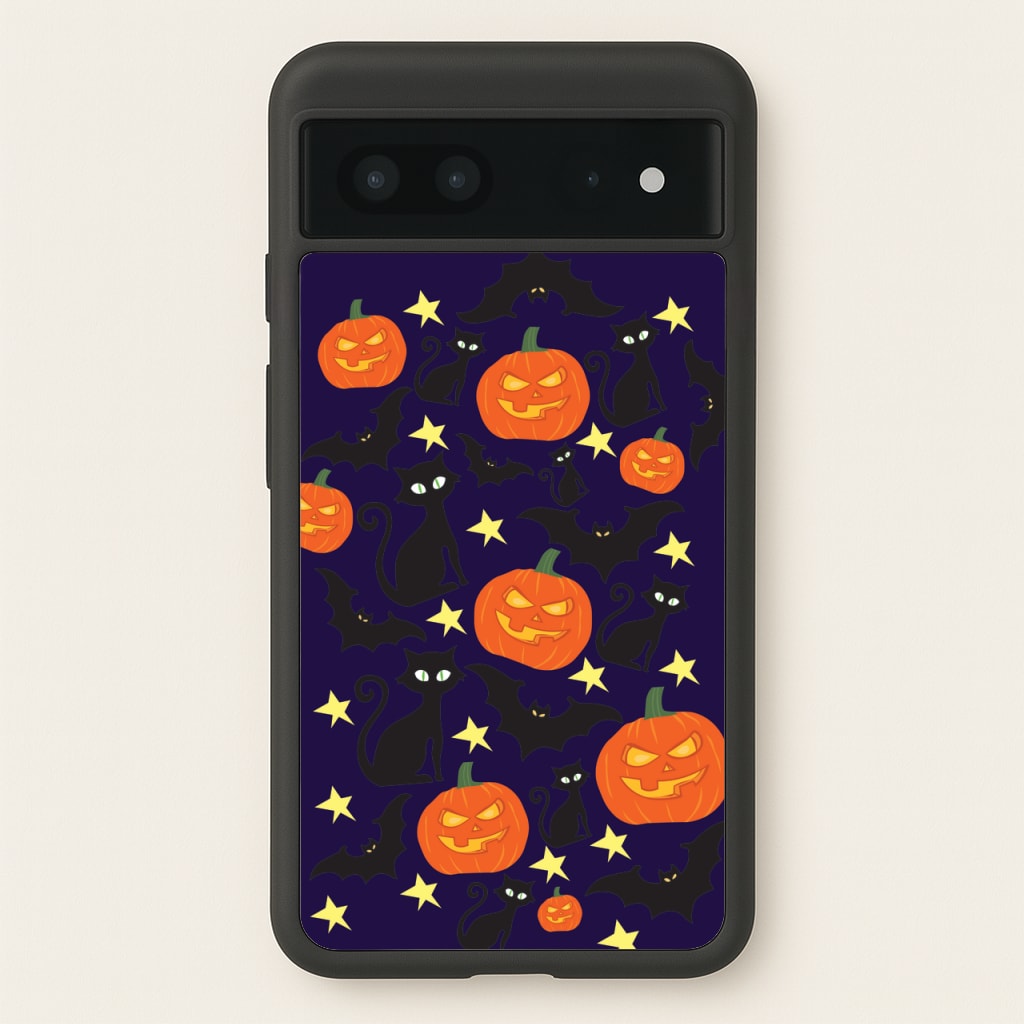 Pumpkin And Cats - Halloween - Halloween Phone Case for Google Pixel 7