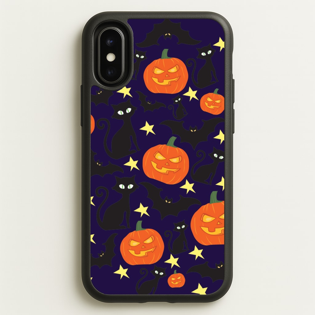Pumpkin And Cats - Halloween - Halloween Phone Case for iPhone X / XS