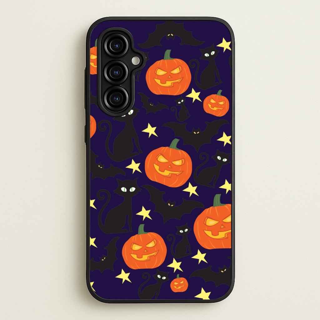Pumpkin And Cats - Halloween - Halloween Phone Case for Galaxy A54