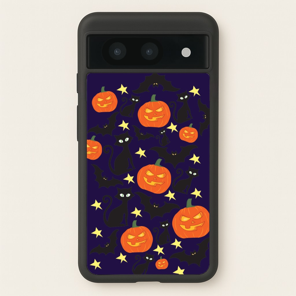 Pumpkin And Cats - Halloween - Halloween Phone Case for Google Pixel 8a
