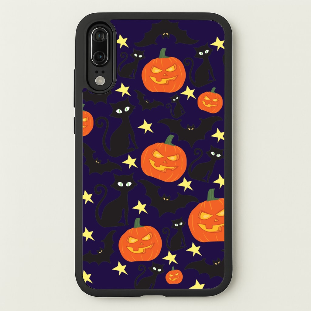Pumpkin And Cats - Halloween - Halloween Phone Case for Huawei P20