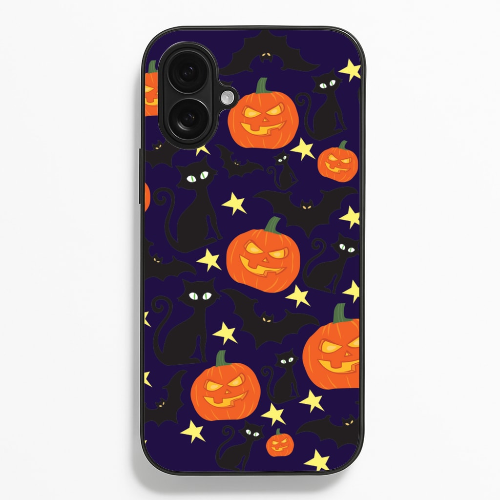 Pumpkin And Cats - Halloween - Halloween Phone Case for iPhone 16 Plus