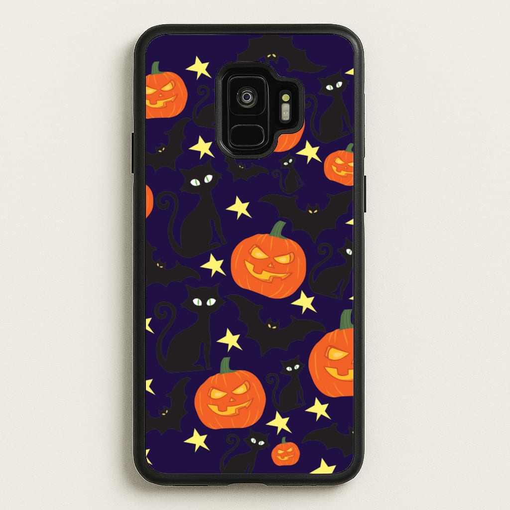Pumpkin And Cats - Halloween - Halloween Phone Case for Galaxy S9