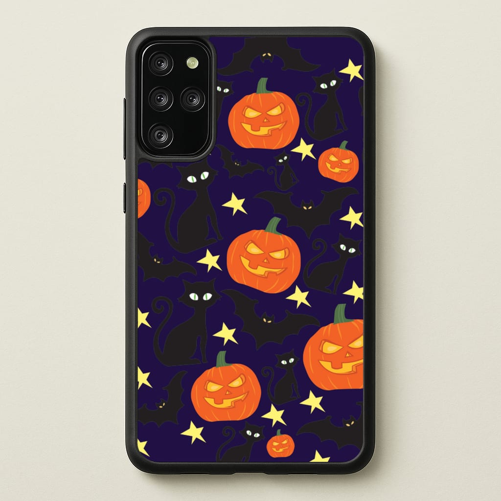 Pumpkin And Cats - Halloween - Halloween Phone Case for Galaxy S20 Plus