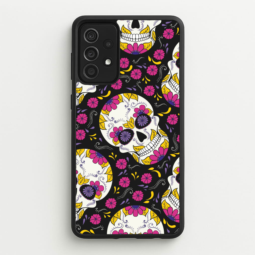 Calavera Pattern - Halloween - Halloween Phone Case for Galaxy A52 / A52s