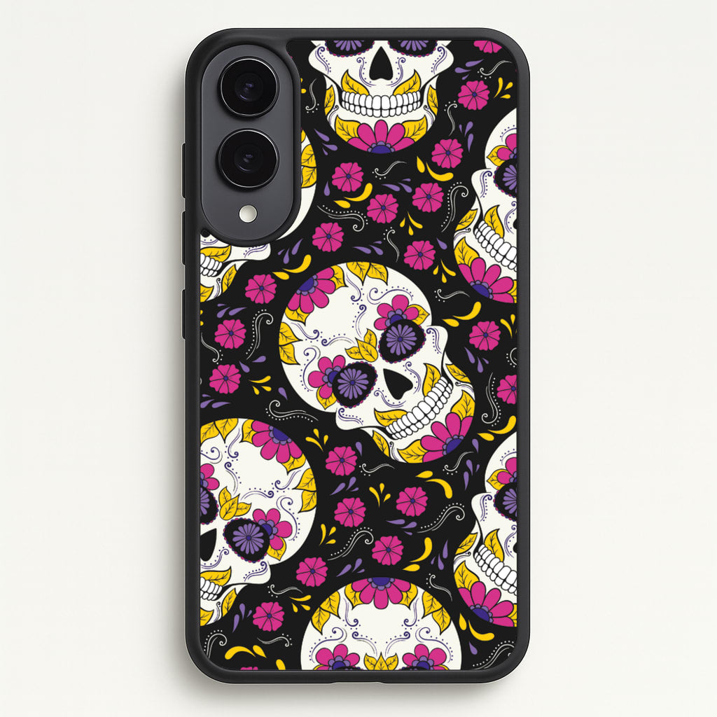 Calavera Pattern - Halloween - Halloween Phone Case for Galaxy S25 Edge