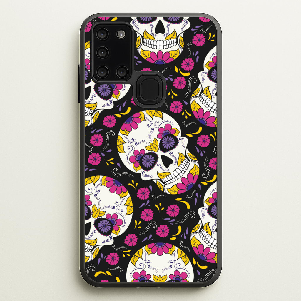 Calavera Pattern - Halloween - Halloween Phone Case for Galaxy A21s