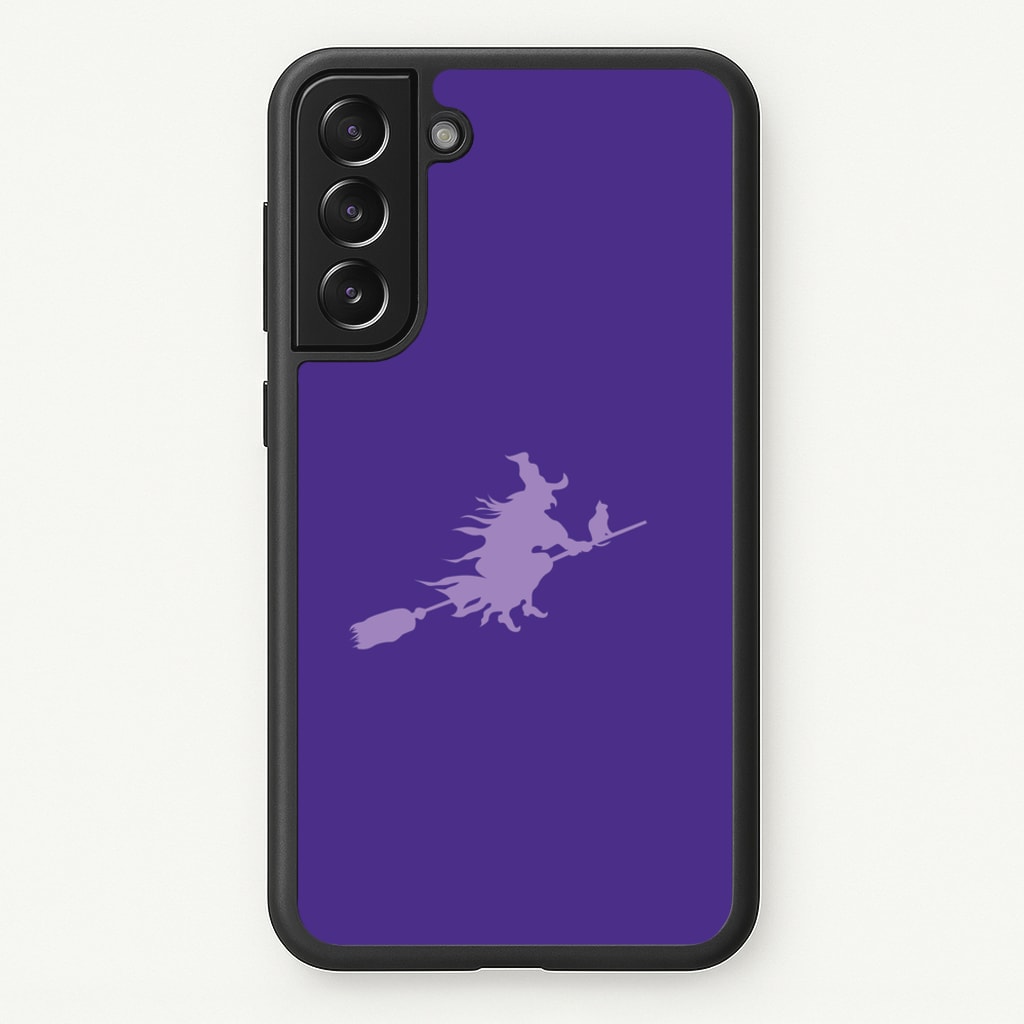 Witch And Cat - Halloween - Halloween Phone Case for Galaxy S21FE