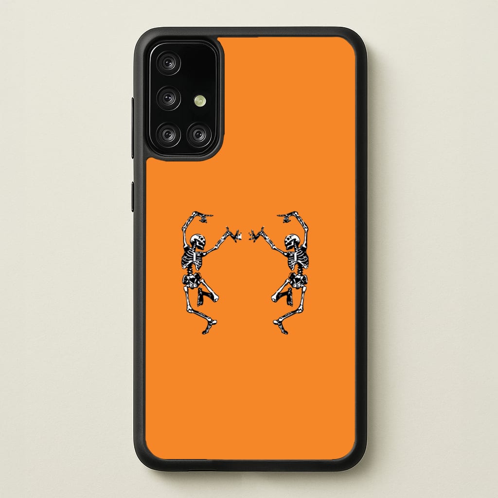Dancing Skeletons - Halloween - Halloween Phone Case for Galaxy A71