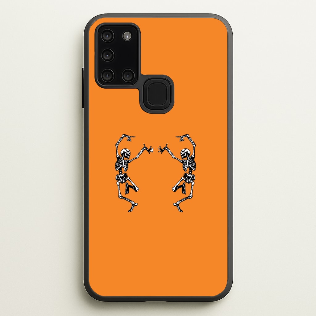 Dancing Skeletons - Halloween - Halloween Phone Case for Galaxy A21s