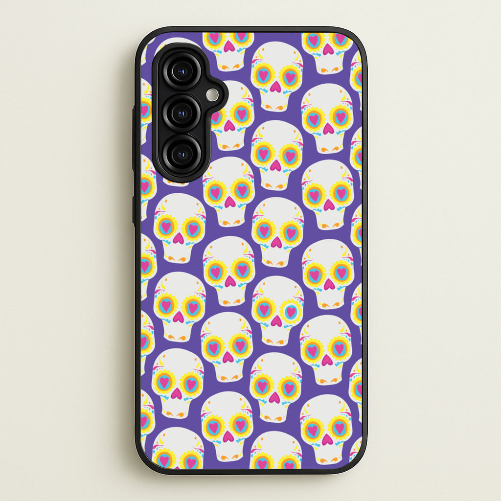 Skull Pattern - Halloween - Halloween Phone Case for Galaxy A54