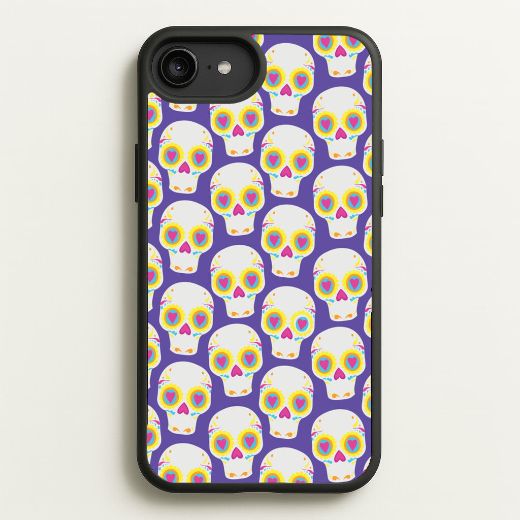 Skull Pattern - Halloween - Halloween Phone Case for iPhone 6 Plus / 7 Plus / 8 Plus
