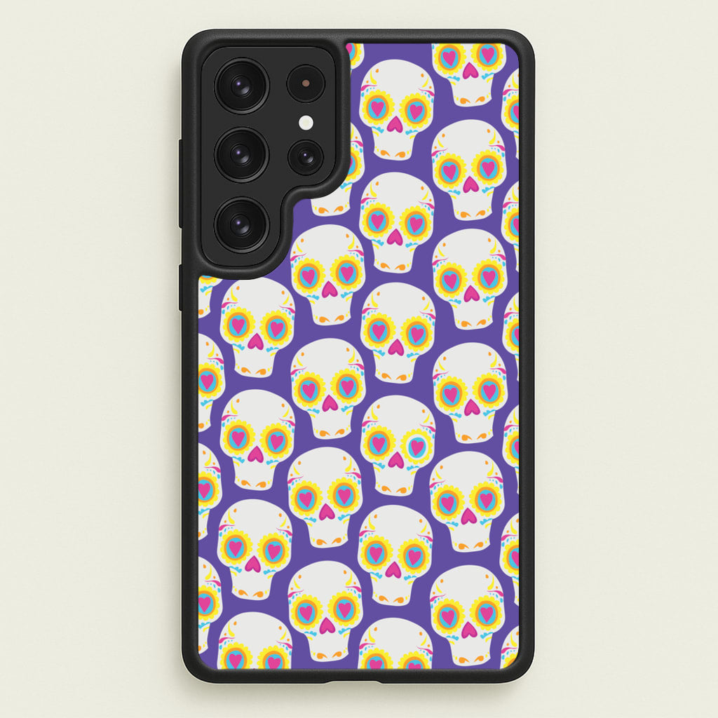 Skull Pattern - Halloween - Halloween Phone Case for Galaxy S23 Ultra