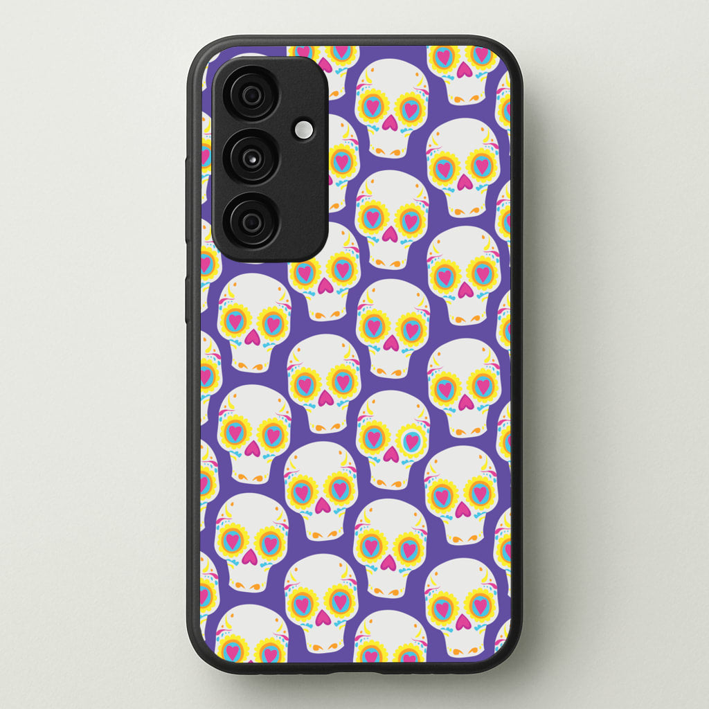 Skull Pattern - Halloween - Halloween Phone Case for Galaxy A55