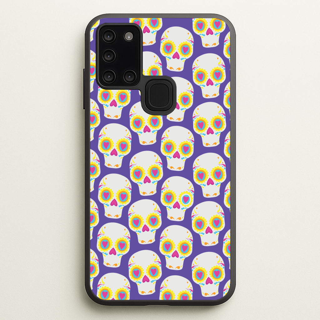 Skull Pattern - Halloween - Halloween Phone Case for Galaxy A21s