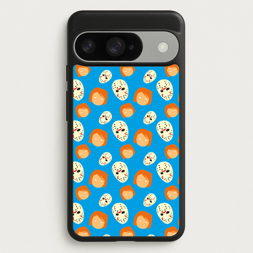 Chucky And Jason Pattern - Halloween Phone Case for Google Pixel 10 / 10 Pro