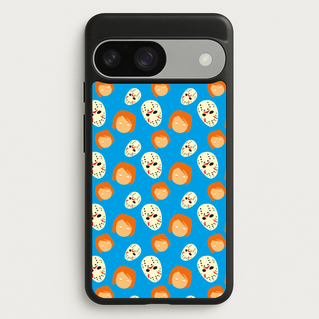Chucky And Jason Pattern - Halloween - Halloween Phone Case for Google Pixel 9 / 9 Pro