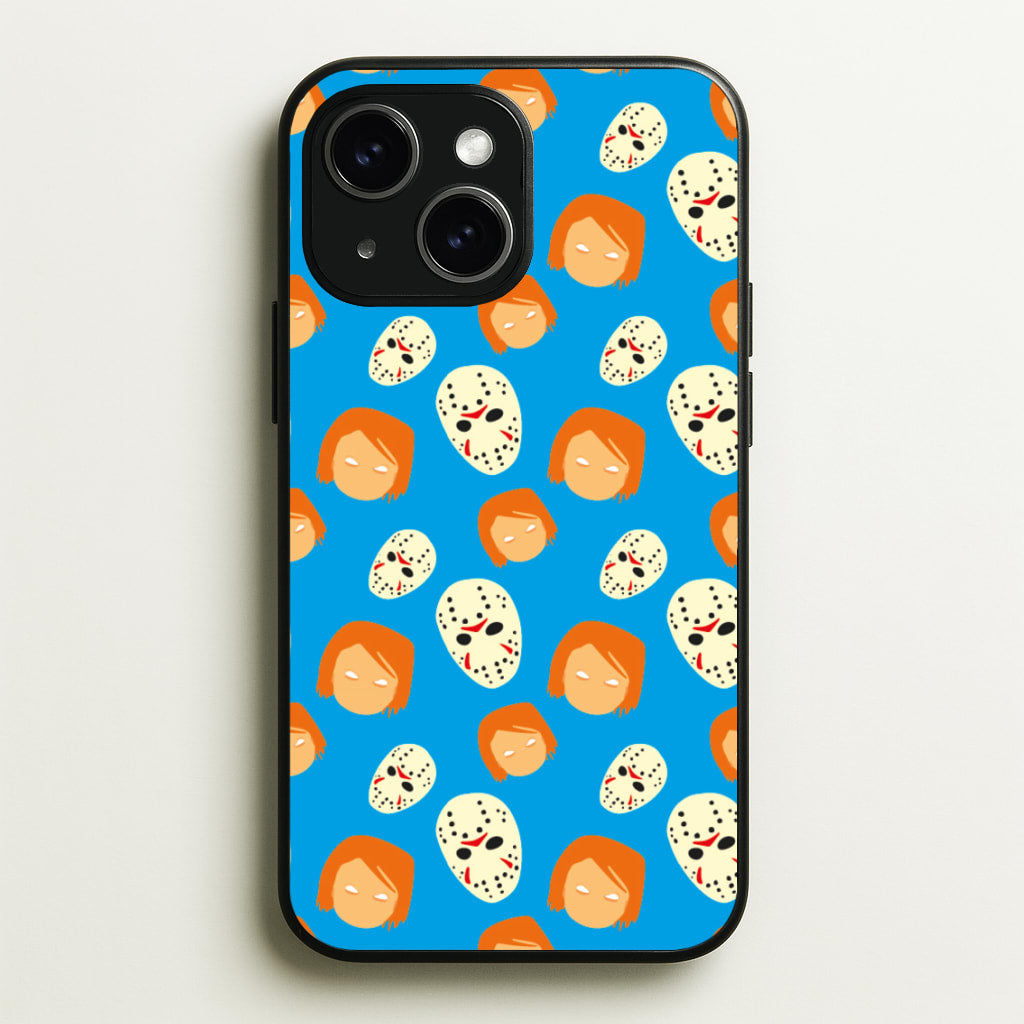 Chucky And Jason Pattern - Halloween - Halloween Phone Case for iPhone 15 Plus
