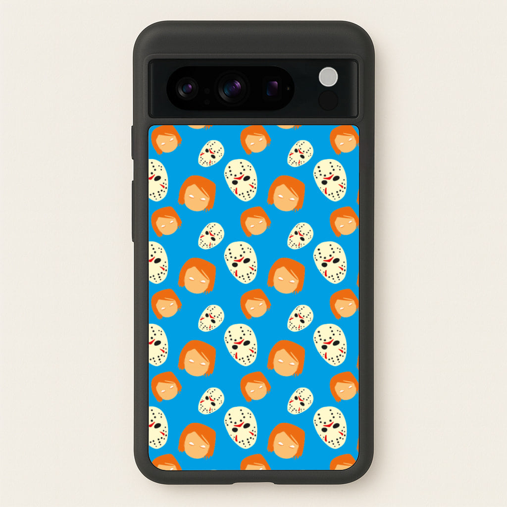 Chucky And Jason Pattern - Halloween - Halloween Phone Case for Google Pixel 8 Pro