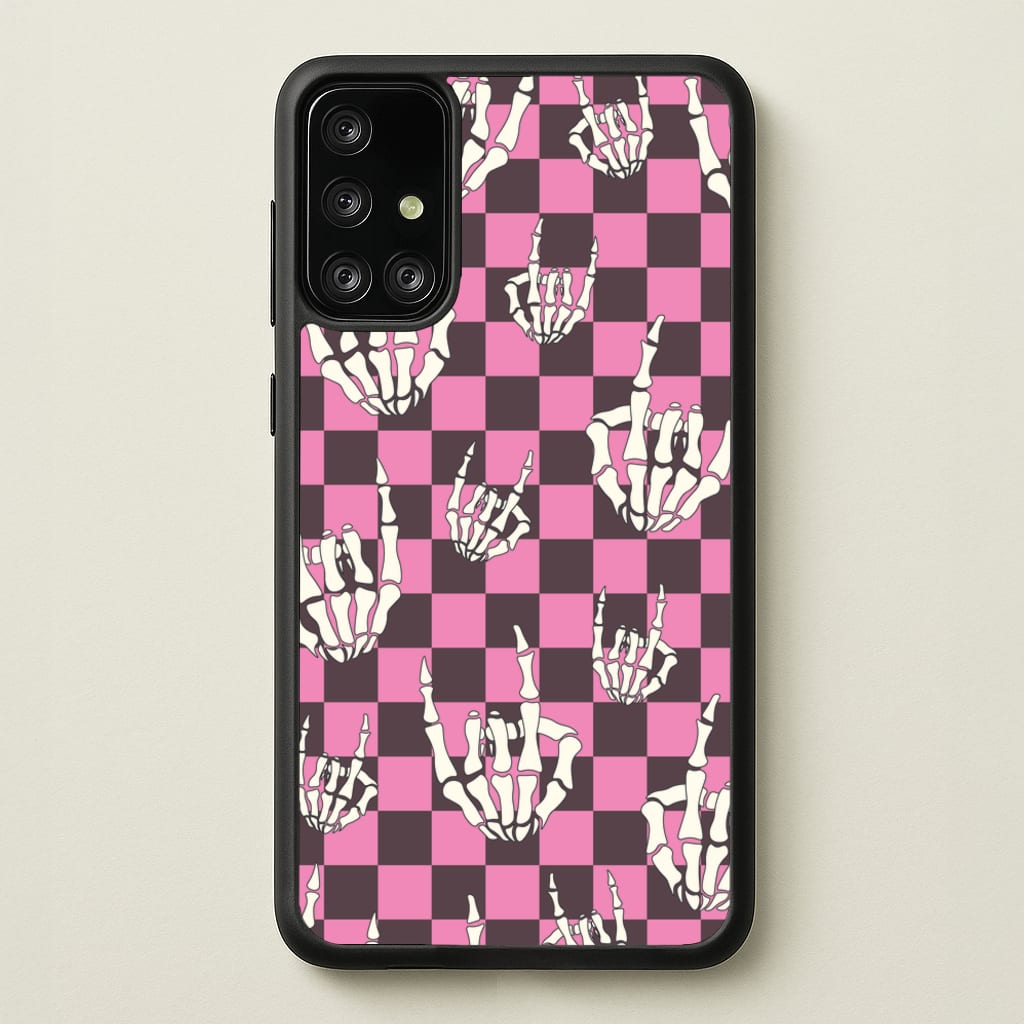 Rock On Skeleton - Halloween Phone Case for Galaxy A71