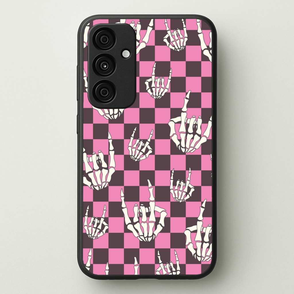 Rock On Skeleton - Halloween Phone Case for Galaxy A55