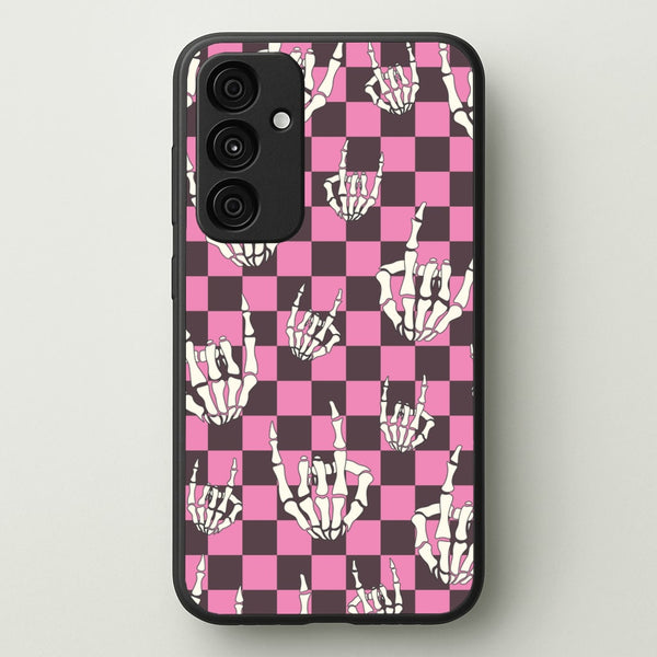 Rock On Skeleton - Halloween Phone Case for Galaxy A55