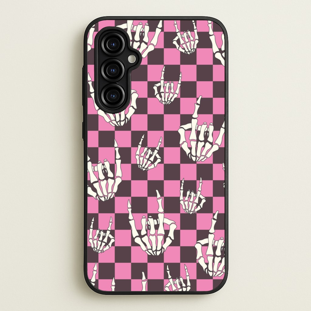 Rock On Skeleton - Halloween Phone Case for Galaxy A54