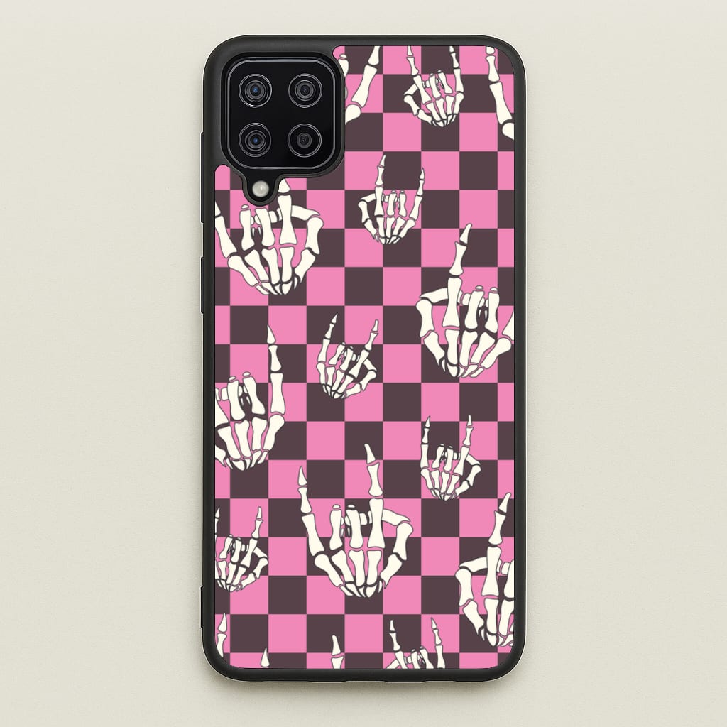 Rock On Skeleton - Halloween Phone Case for Galaxy A12