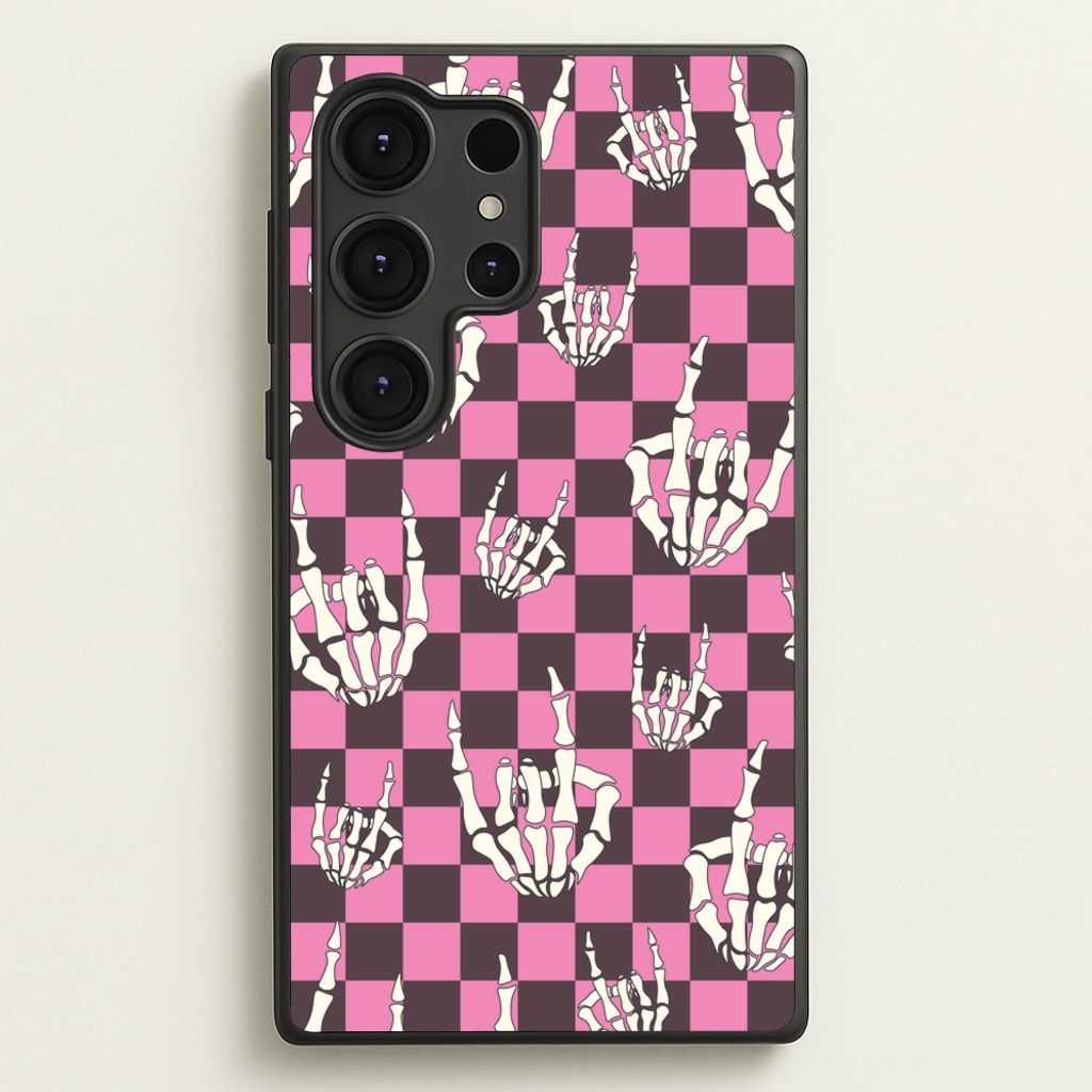 Rock On Skeleton - Halloween Phone Case for Galaxy S25 Ultra