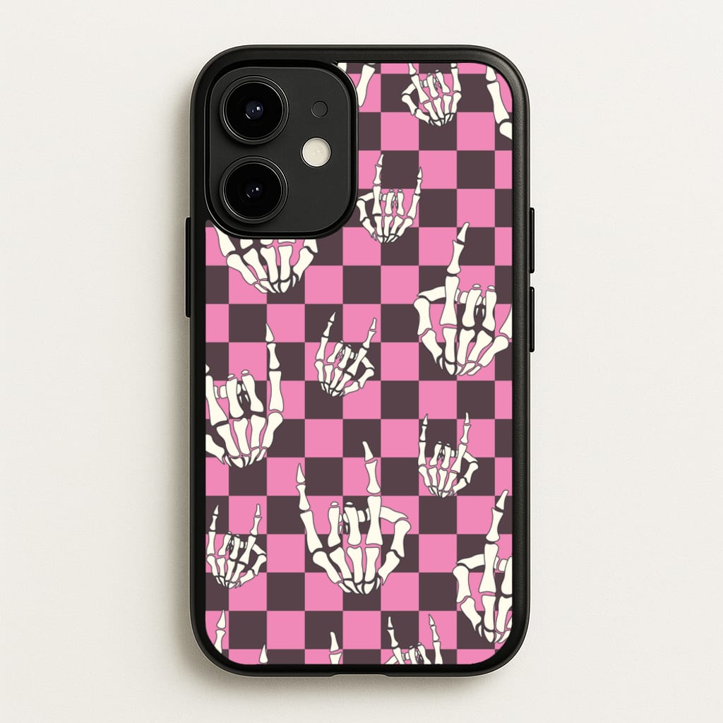 Rock On Skeleton - Halloween Phone Case for iPhone 12 / 12 Pro