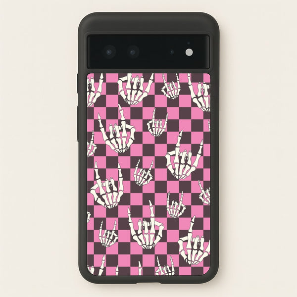 Rock On Skeleton - Halloween Phone Case for Google Pixel 6