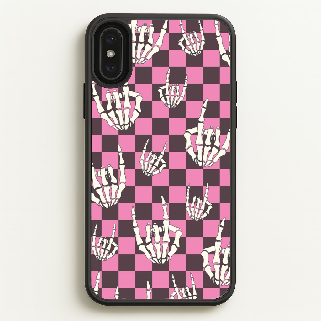 Rock On Skeleton - Halloween Phone Case for iPhone XS Max