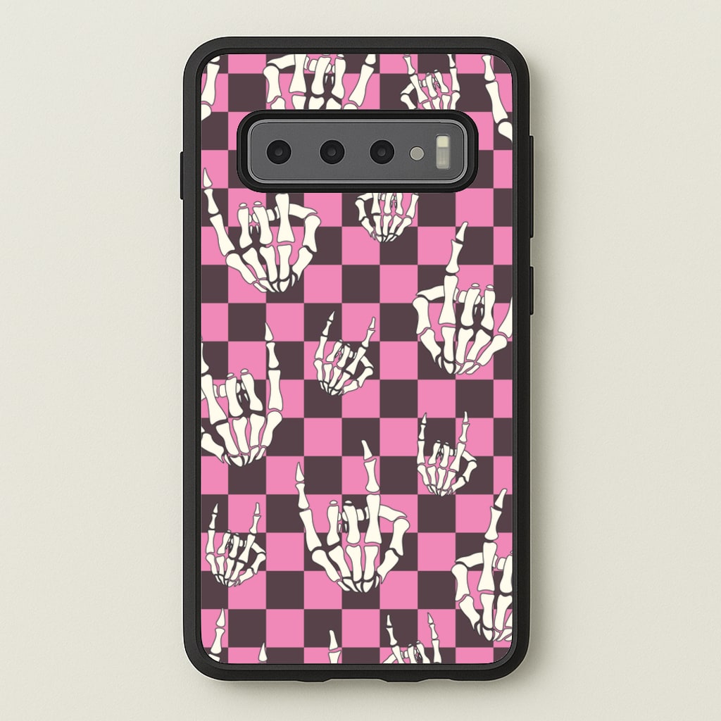 Rock On Skeleton  - Halloween Phone Case for Galaxy S10 Plus