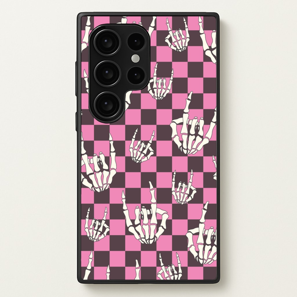 Rock On Skeleton - Halloween Phone Case for Galaxy S24 Ultra