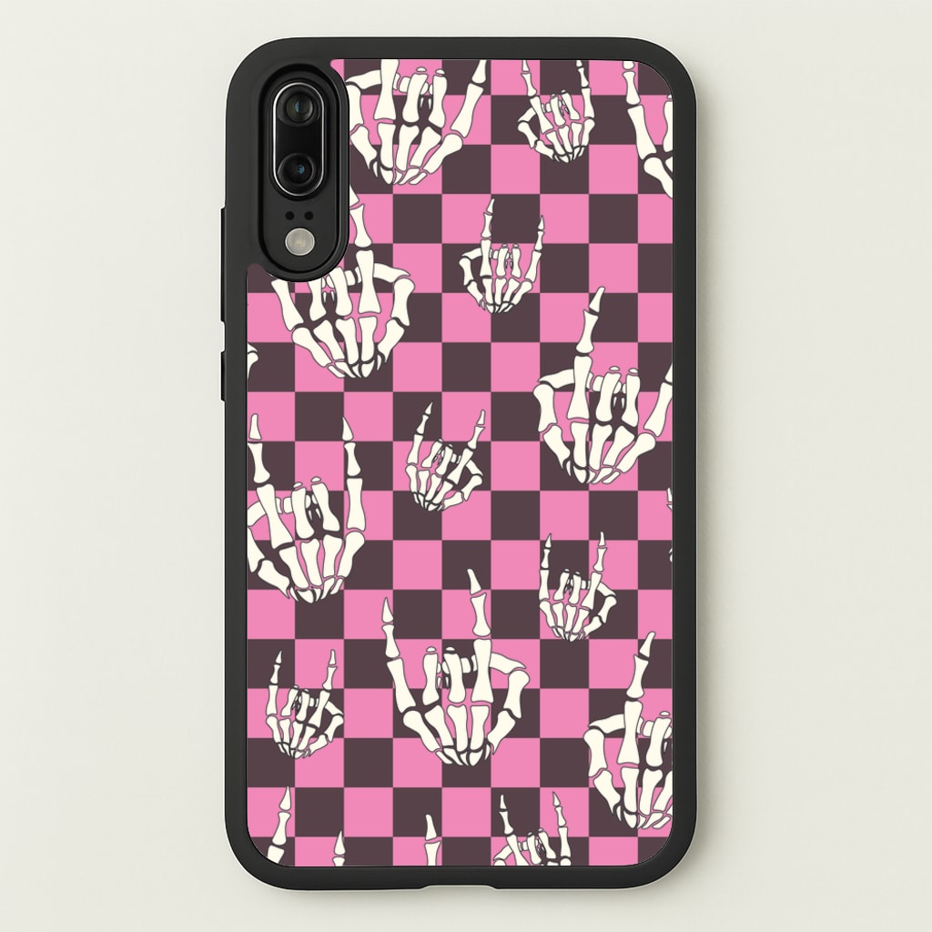 Rock On Skeleton - Halloween Phone Case for Huawei P20