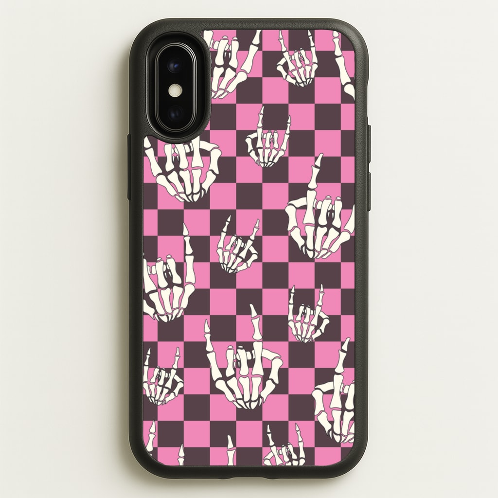Rock On Skeleton - Halloween Phone Case for iPhone X / XS