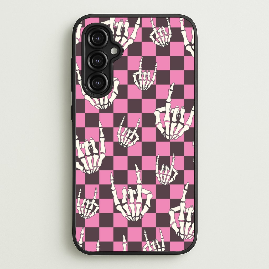 Rock On Skeleton - Halloween Phone Case for Galaxy A14