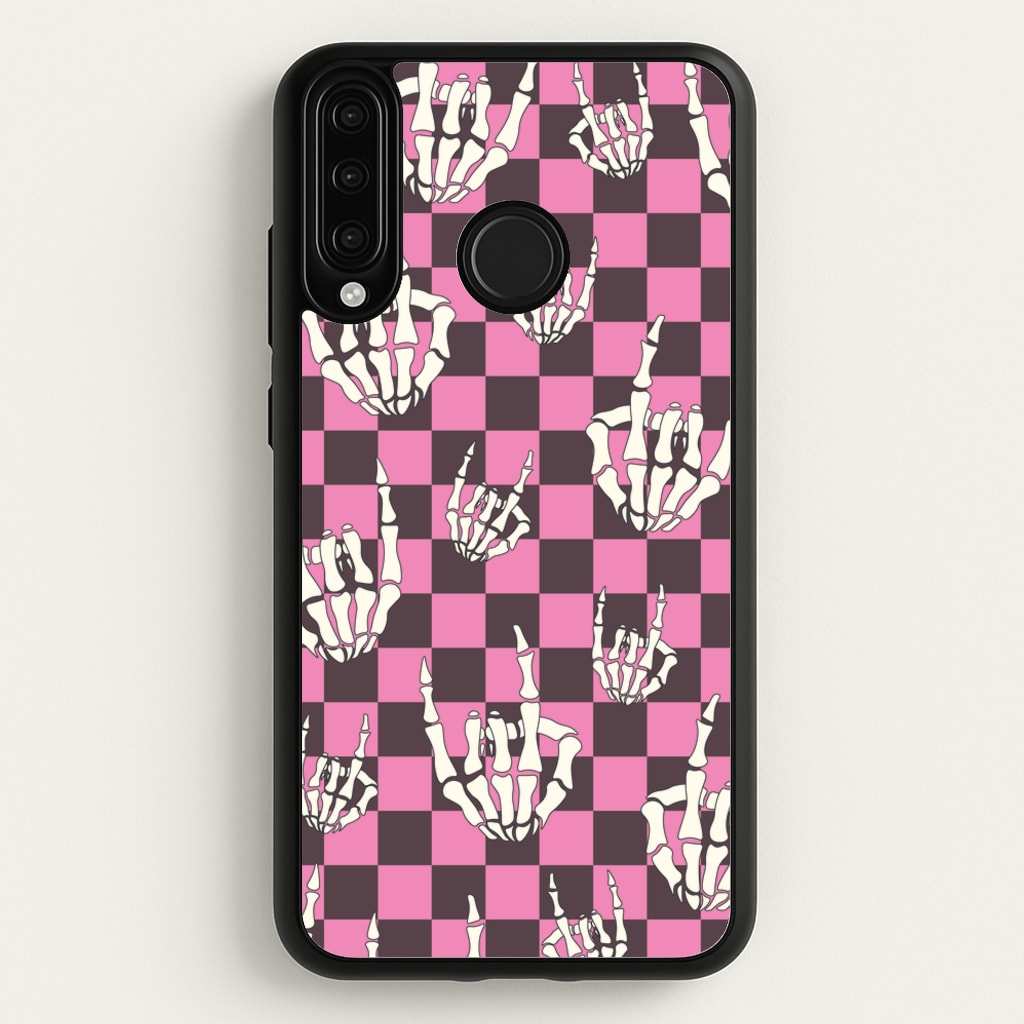 Rock On Skeleton - Halloween Phone Case for Huawei P30 Lite