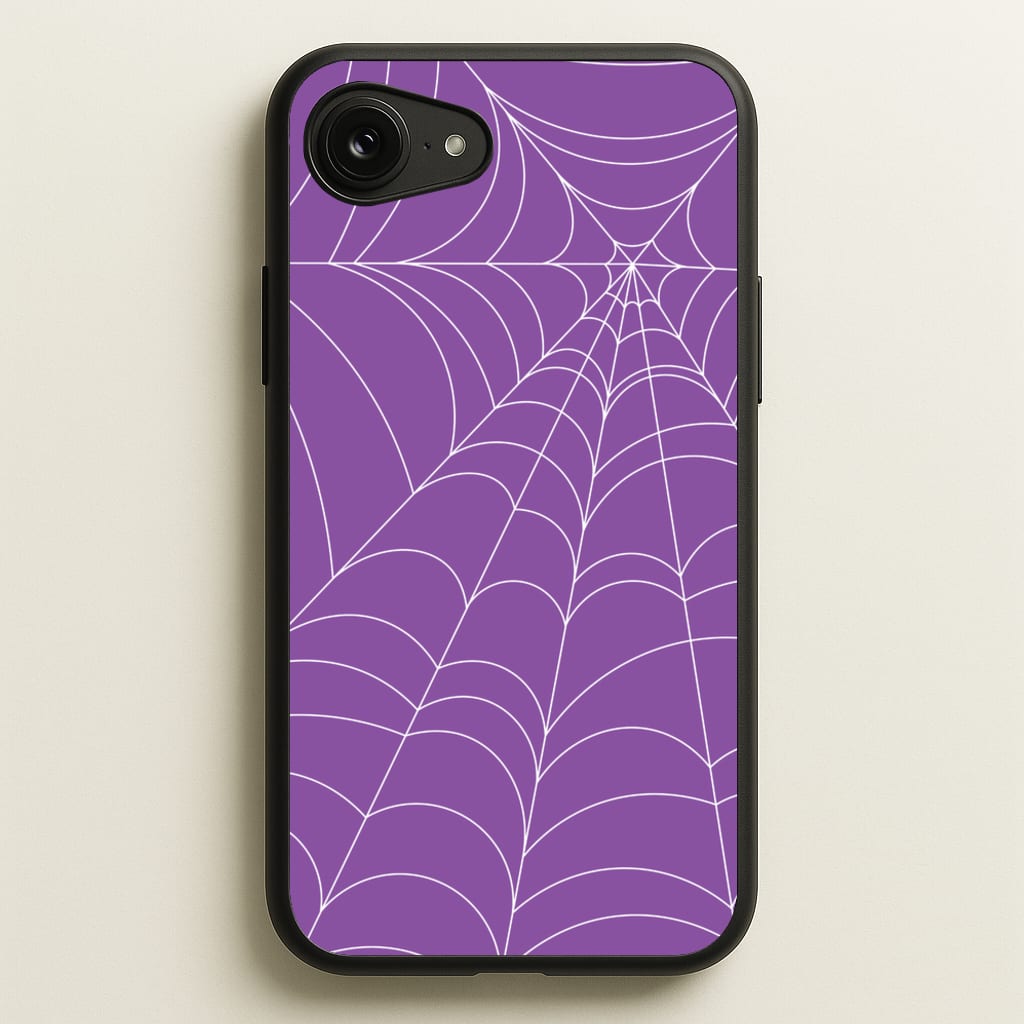 Purple Cobweb Pattern - Halloween Phone Case for iPhone 16e