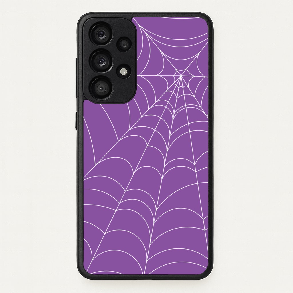 Purple Cobweb Pattern - Halloween Phone Case for Galaxy A53