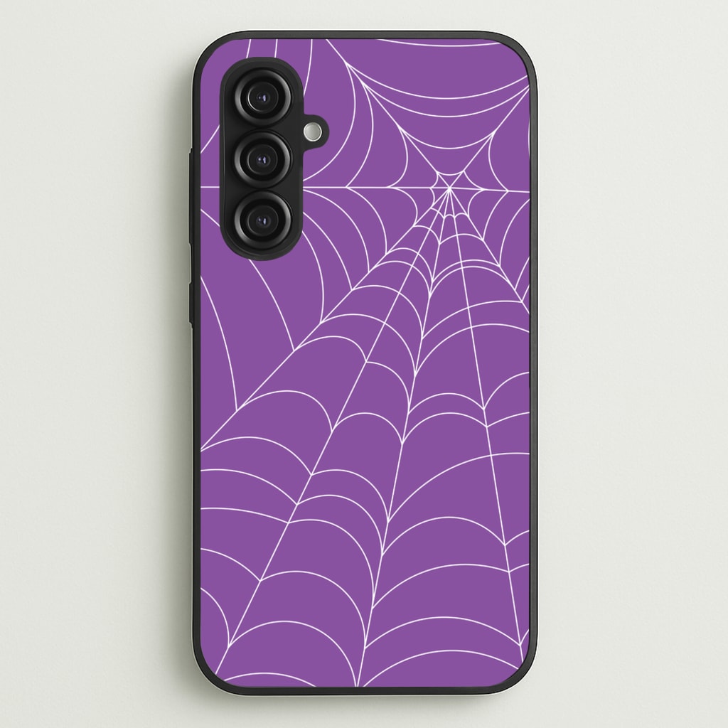 Purple Cobweb Pattern - Halloween Phone Case for Galaxy S23FE