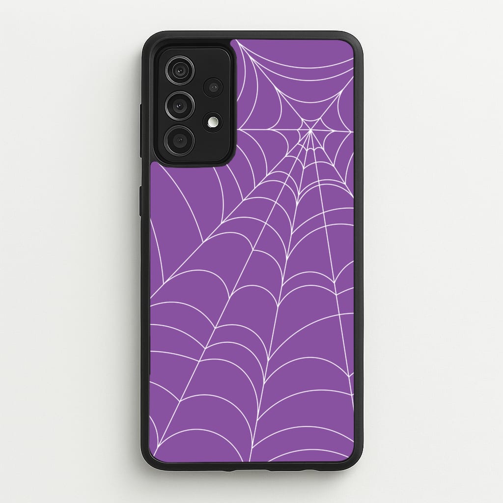 Purple Cobweb Pattern - Halloween Phone Case for Galaxy A52 / A52s