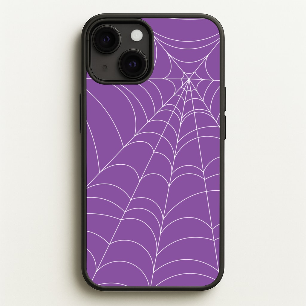 Purple Cobweb Pattern - Halloween Phone Case for iPhone 13