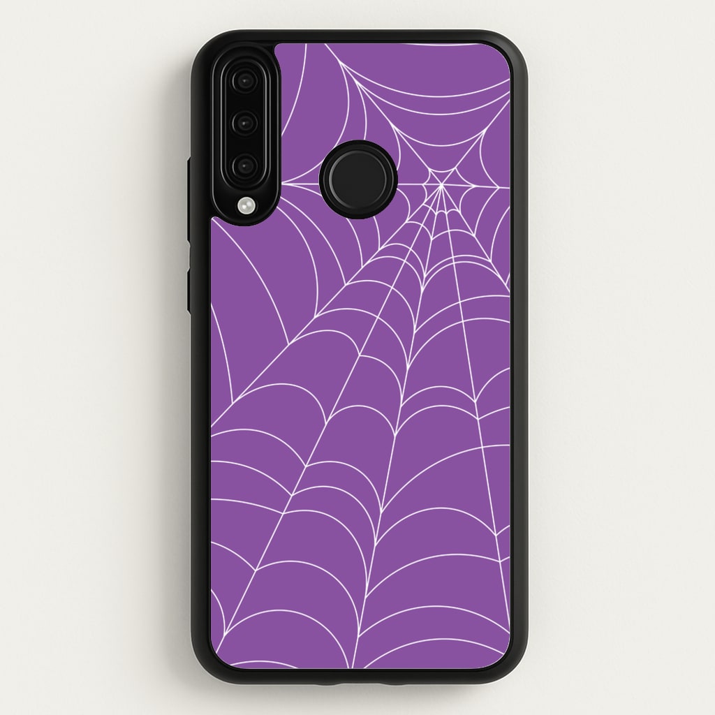 Purple Cobweb Pattern - Halloween Phone Case for Huawei P30 Lite