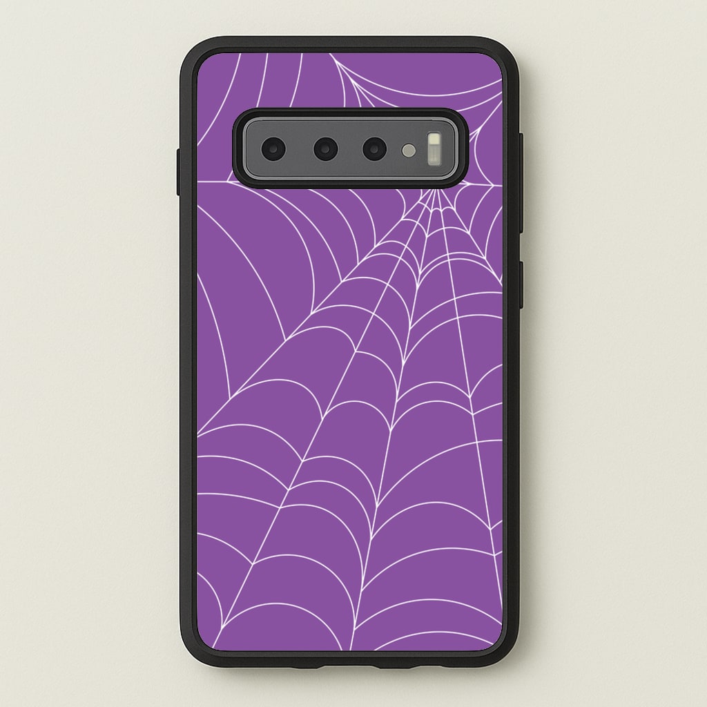 Purple Cobweb Pattern - Halloween Phone Case for Galaxy S10