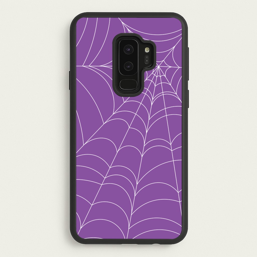 Purple Cobweb Pattern - Halloween Phone Case for Galaxy S9 Plus